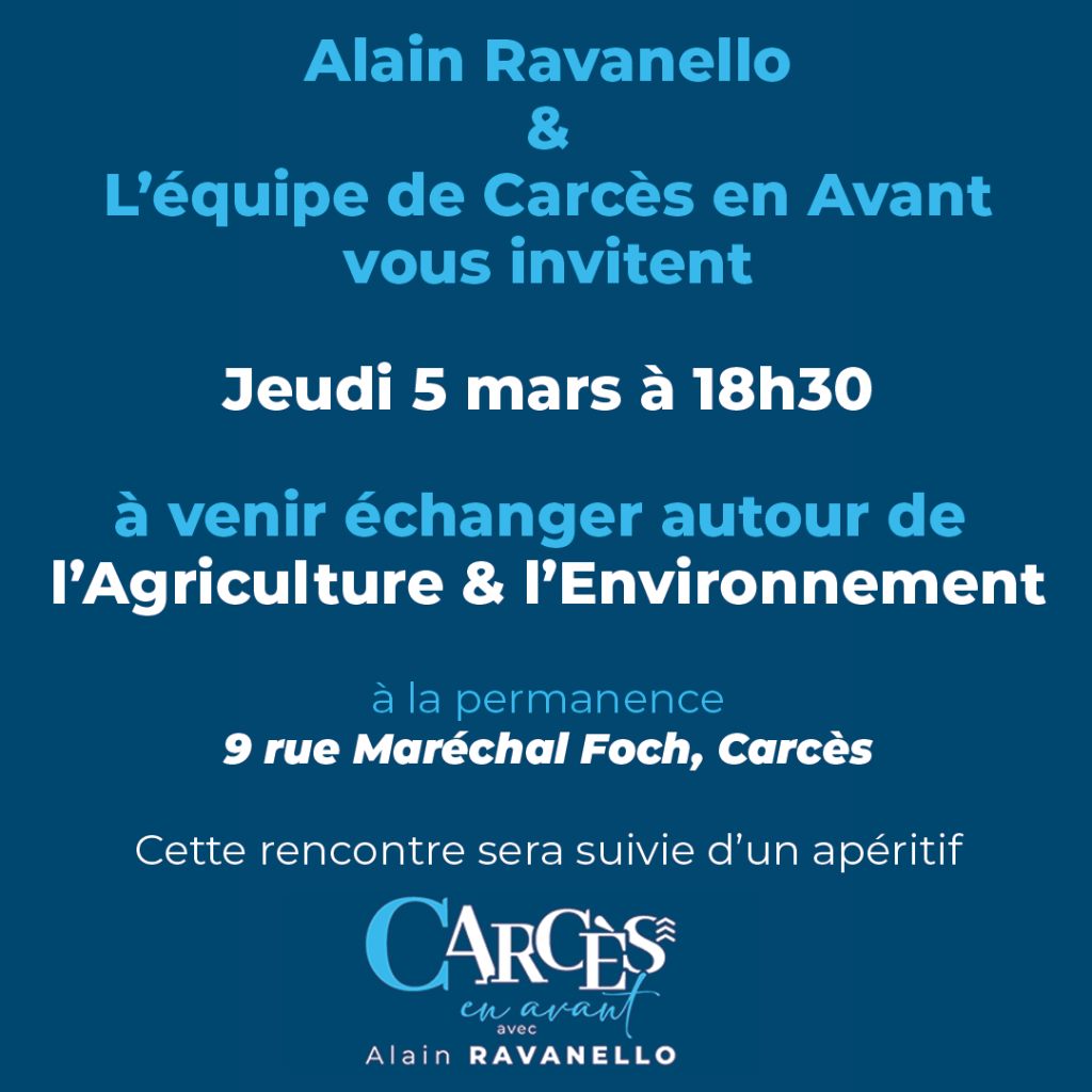 Agriculture & environnement : rendez-vous jeudi 5 mars